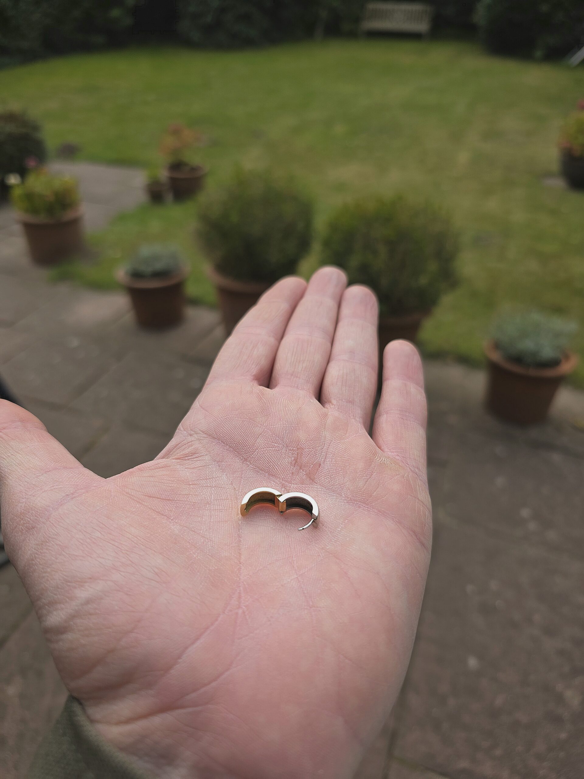 Garten Wiese Gold-Ohrring Hand