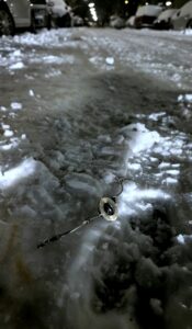 uhr straße schnee eis