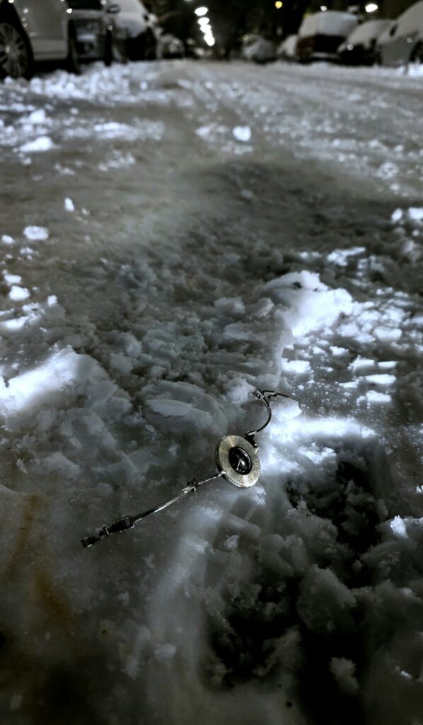 uhr straße schnee eis